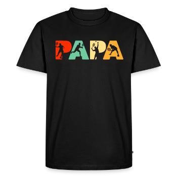 Tennis Papa, Retro Papa Tennis Father’s Gift - T-shirt Premium bio Homme - noir - Devant - Nico (187cm)