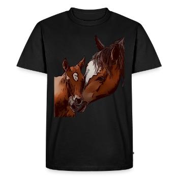 Cheval motif animal motif animal animal - T-shirt Premium bio Homme - noir - Devant - Nico (187cm)