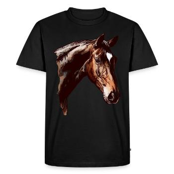 Fille cheval motif animal animal motif dames - T-shirt Premium bio Homme - noir - Devant - Nico (187cm)