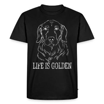 Golden Retriever Life is Golden - Men's Premium Organic T-Shirt - black - Front - Nico (187cm)