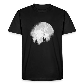 Beagle Hund Hunde Hundemotiv Hunderasse Vollmond - Männer Premium Bio T-Shirt - Schwarz - Vorne - Nico (187cm)