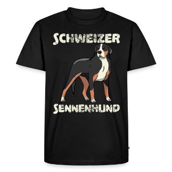 Sennenhund suisse Vintage Retro Tête de chien - T-shirt Premium bio Homme - noir - Devant - Nico (187cm)