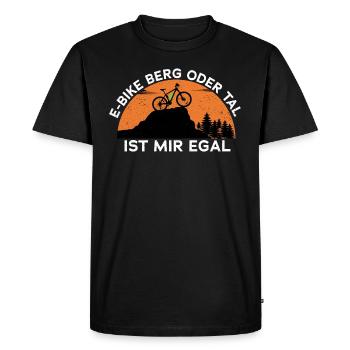Je me fiche de l’e-bike berg ou de la tal - T-shirt Premium bio Homme - noir - Devant - Nico (187cm)