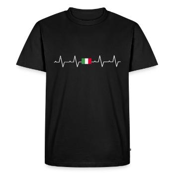 Italie Italienne Italienne battement de coeur cadeau - T-shirt Premium bio Homme - noir - Devant - Nico (187cm)