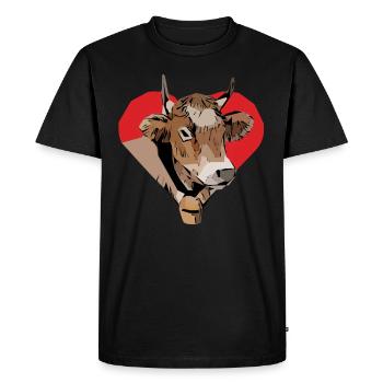 Vache vache vache motif animal tête animal motif impression - T-shirt Premium bio Homme - noir - Devant - Nico (187cm)