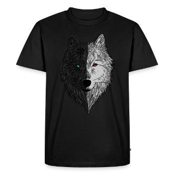 Wolf bête motif wolfsmotiv - T-shirt Premium bio Homme - noir - Devant - Nico (187cm)