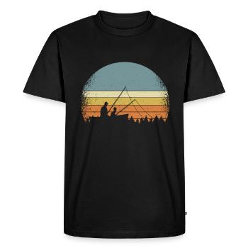 Pêche pêche pêche - T-shirt Premium bio Homme - noir - Devant - Nico (187cm)