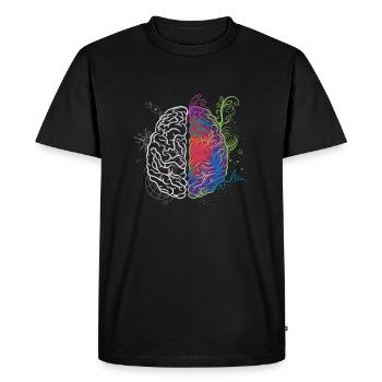 brain - Men's Premium Organic T-Shirt - black - Front - Nico (187cm)