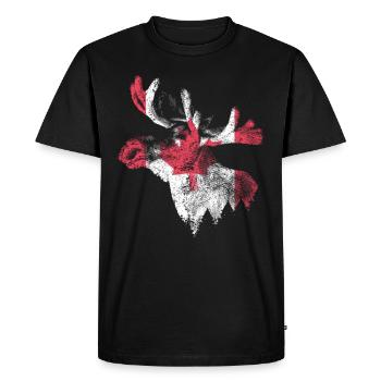 Canada Alaska Moose Flag Funny Vacation - Men's Premium Organic T-Shirt - black - Front - Nico (187cm)