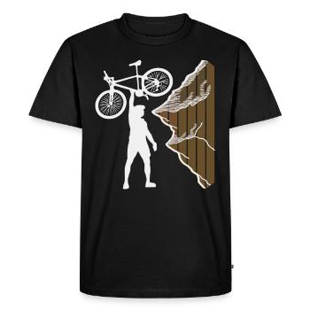 Bicycle Bike Mountain Bike Sport Motif Print - Men's Premium Organic T-Shirt - black - Front - Nico (187cm)