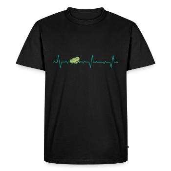 Grenouille Motif grenouille Grenouilles Amphibiens Idée cadeau - T-shirt Premium bio Homme - noir - Devant - Nico (187cm)
