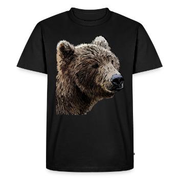 Bears Brown Bear Animal Motif Print Art Bear - Men's Premium Organic T-Shirt - black - Front - Nico (187cm)