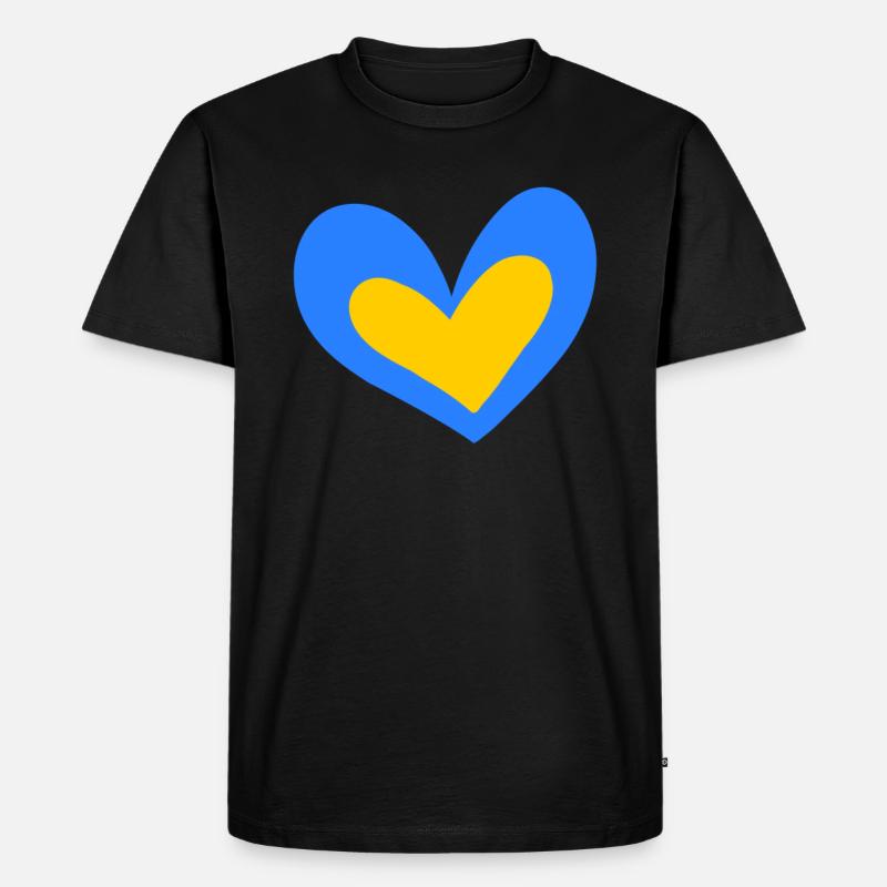 Ukraine Herz - Männer Premium Bio T-Shirt - Schwarz