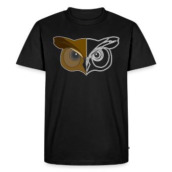 Motif d’animal hibou - T-shirt Premium bio Homme - noir - Devant - Nico (187cm)