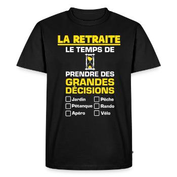 Retraite Cadeau Jeune Retraité - T-shirt Premium bio Homme - noir - Devant - Nico (187cm)