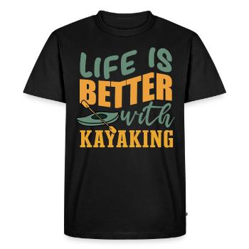 Life With Kayaking Whitewater Kayak Sports - Men's Premium Organic T-Shirt - black - Front - Nico (187cm)