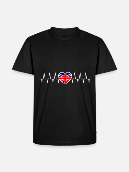 The British Heart Line - Men's Premium Organic T-Shirt - black