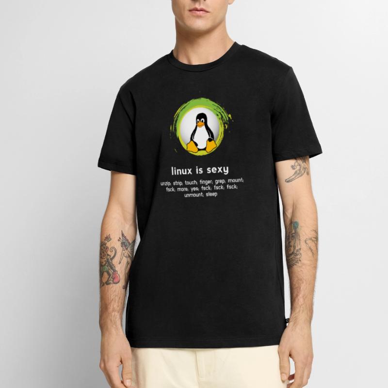 Computer System Penguin Nerd pc inside code admin T-shirt Premium bio Homme
