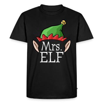 Mme Elfe Épouse - Amie Xmas Conception de Noël - T-shirt Premium bio Homme - noir - Devant - Nico (187cm)