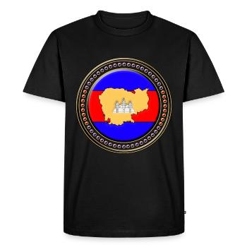 Cambodia flag map - Men's Premium Organic T-Shirt - black - Front - Nico (187cm)