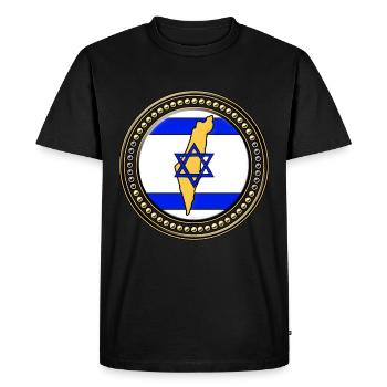 Israel flag map - Men's Premium Organic T-Shirt - black - Front - Nico (187cm)