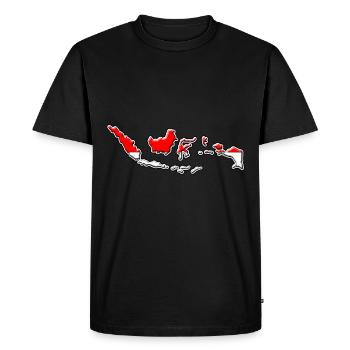 Indonesia flag map - Men's Premium Organic T-Shirt - black - Front - Nico (187cm)