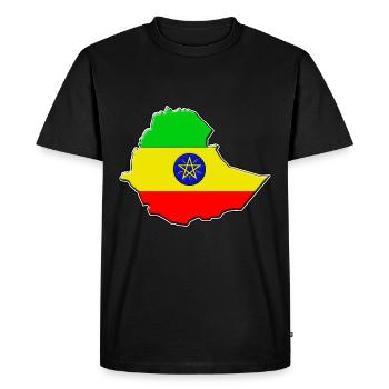 Ethiopia Ethiopia flag map - Men's Premium Organic T-Shirt - black - Front - Nico (187cm)