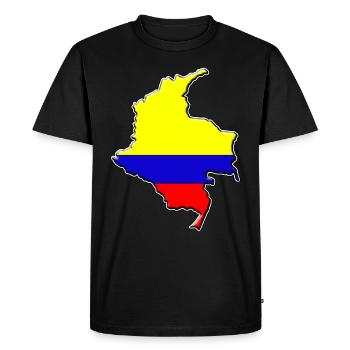 Carte du drapeau de la Colombie - T-shirt Premium bio Homme - noir - Devant - Nico (187cm)
