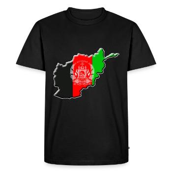 Afghanistan flag map - Men's Premium Organic T-Shirt - black - Front - Nico (187cm)