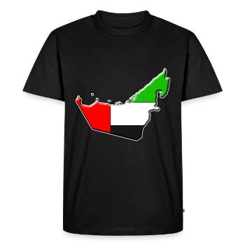 United Arab Emirates flag map - Men's Premium Organic T-Shirt - black - Front - Nico (187cm)