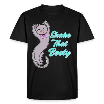 Shake that Booty - cat, diva - Men's Premium Organic T-Shirt - black - Front - Nico (187cm)