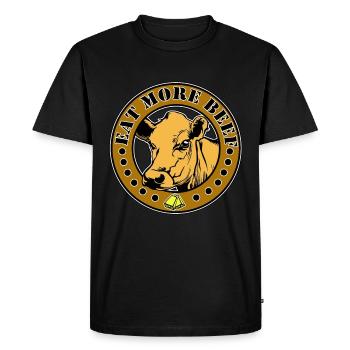 Eat more beef - Men's Premium Organic T-Shirt - black - Front - Nico (187cm)