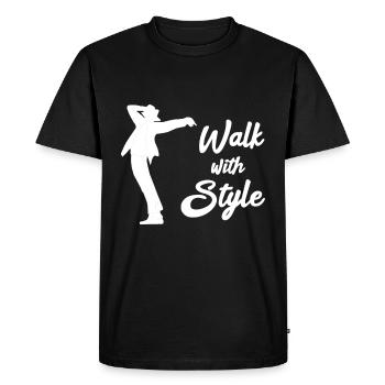 Marcher avec style - T-shirt Premium bio Homme - noir - Devant - Nico (187cm)