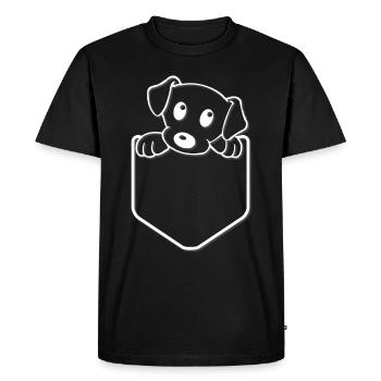 Sacs chien chiot Doux Pocket - T-shirt Premium bio Homme - noir - Devant - Nico (187cm)
