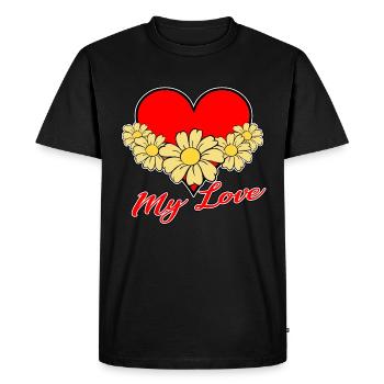 Amour - mon amour - T-shirt Premium bio Homme - noir - Devant - Nico (187cm)