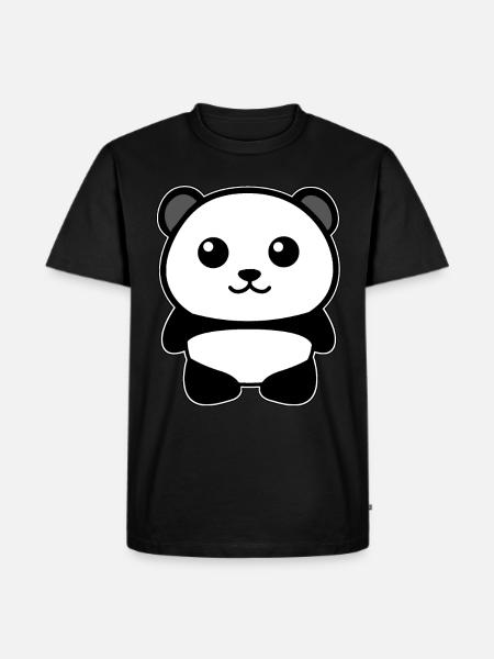 Panda - Männer Premium Bio T-Shirt - Schwarz