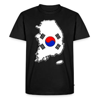 South Korea Flag Map - Men's Premium Organic T-Shirt - black - Front - Nico (187cm)