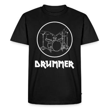 Drummer - drums - Men's Premium Organic T-Shirt - black - Front - Nico (187cm)