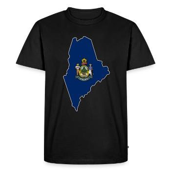 Maine flag map - Men's Premium Organic T-Shirt - black - Front - Nico (187cm)
