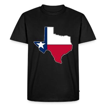 Texas flag map - Men's Premium Organic T-Shirt - black - Front - Nico (187cm)
