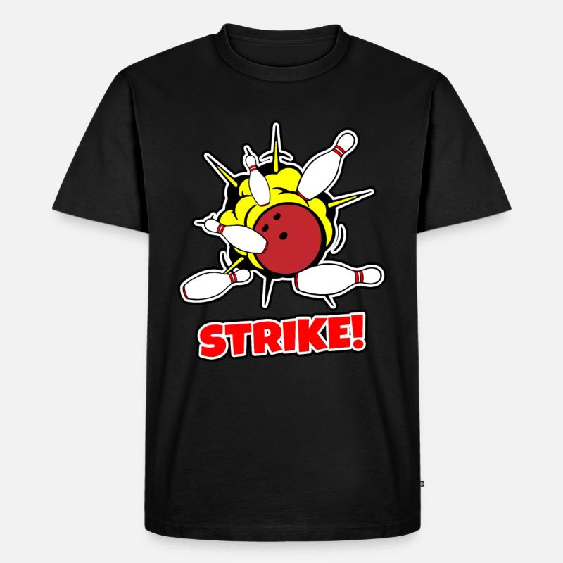 Bowling - Männer Premium Bio T-Shirt - Schwarz