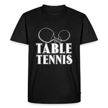 Tennis de table Ping Pong Joueur Table Tennis - T-shirt Premium bio Homme - noir - Devant - Nico (187cm)