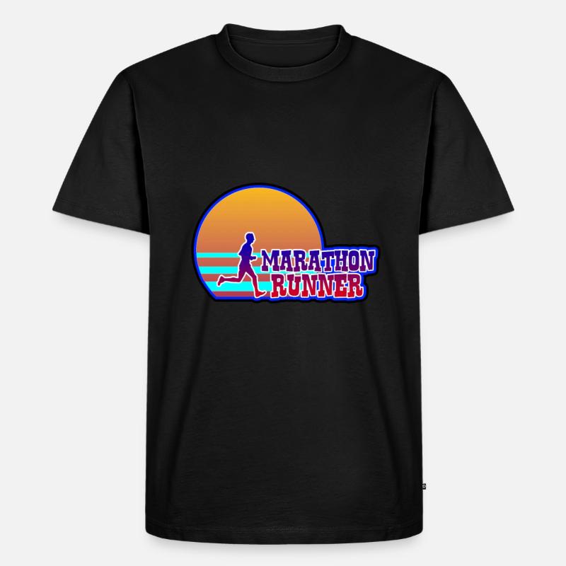 Marathon Läufer - Marathon Runner - Männer Premium Bio T-Shirt - Schwarz