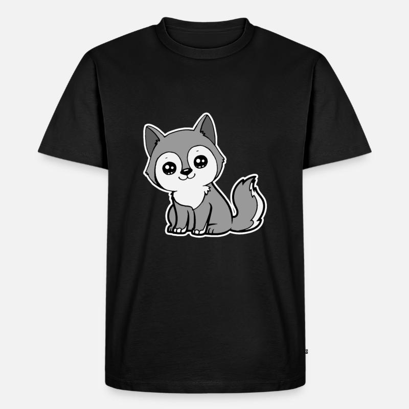 Sweet Wolf - Männer Premium Bio T-Shirt - Schwarz