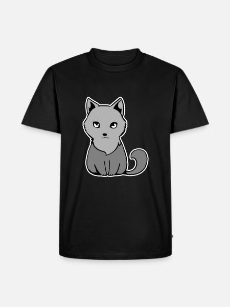 Kleiner Wolf - Männer Premium Bio T-Shirt - Schwarz