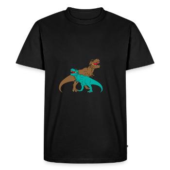 T-REX - Thyrannosaurus Rex - T-shirt Premium bio Homme - noir - Devant - Nico (187cm)