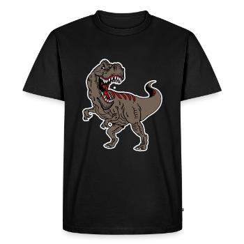 T-REX - Thyrannosaurus Rex Brown - Men's Premium Organic T-Shirt - black - Front - Nico (187cm)