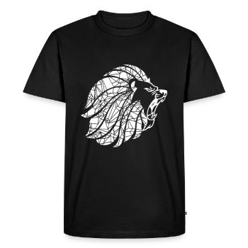 Lion géométrique - T-shirt Premium bio Homme - noir - Devant - Nico (187cm)