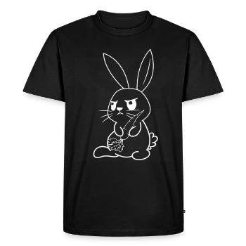 Rabbit with carrot - Men's Premium Organic T-Shirt - black - Front - Nico (187cm)