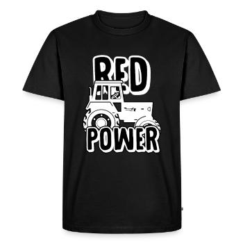 Tractor - Red Power - Men's Premium Organic T-Shirt - black - Front - Nico (187cm)